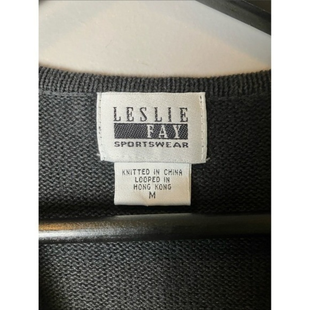 Vintage Leslie Fay Sportswear Embellished Ramie Sweater Vest Mediumβ Cottagecore - Picture 3 of 6